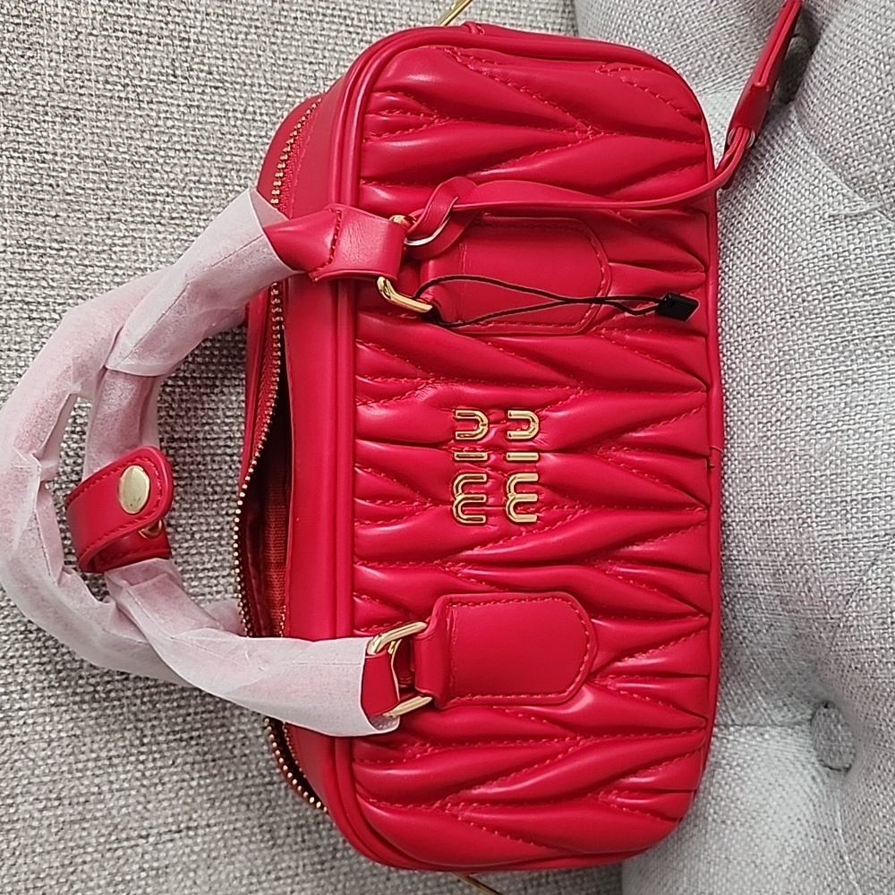 Fashion only  Red Quilted Shoulder Bag